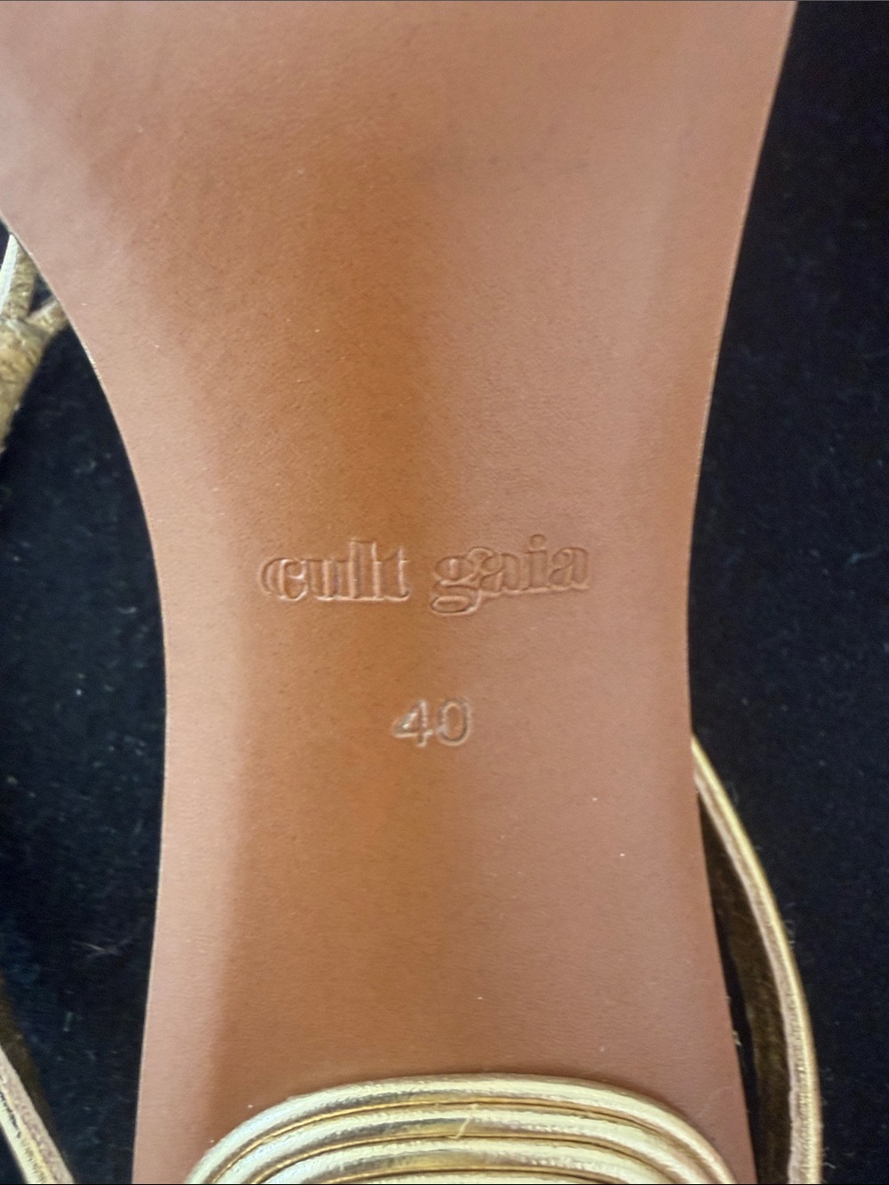 cult gaia Metallic Gold Strappy Mules - Picture 4 of 4